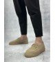 BA0358 BOA Doğal Deri Tozu Bağcıklı Kauçuk El Yapımı Espadril Taban Bej Renk Erkek Ayakkabı BA0358 BOA Doğal Deri Tozu Bağcıklı Kauçuk El Yapımı Espadril Taban Bej Renk Erkek Ayakkabı