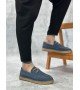 BA0358 BOA Doğal Deri Tozu Bağcıklı Kauçuk El Yapımı Espadril Taban Mavi Renk Erkek Ayakkabı BA0358 BOA Doğal Deri Tozu Bağcıklı Kauçuk El Yapımı Espadril Taban Mavi Renk Erkek Ayakkabı