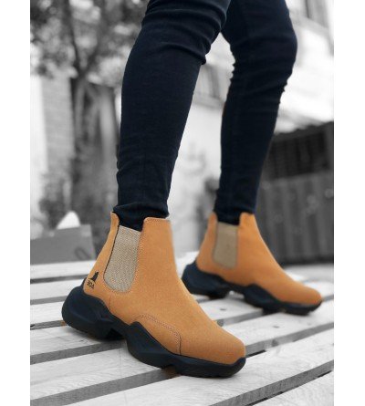 BA0444 Bağcıksız Rahat Yüksek Taban Camel Erkek Spor Yarım Bilek Bot BA0444 Bağcıksız Rahat Yüksek Taban Camel Erkek Spor Yarım Bilek Bot
