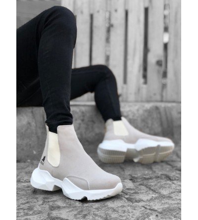 BA0444 Bağcıksız Rahat Yüksek Taban Gri Erkek Spor Yarım Bilek Bot BA0444 Bağcıksız Rahat Yüksek Taban Gri Erkek Spor Yarım Bilek Bot