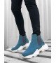 BA0444 Bağcıksız Rahat Yüksek Taban Mavi Erkek Spor Yarım Bilek Bot BA0444 Bağcıksız Rahat Yüksek Taban Mavi Erkek Spor Yarım Bilek Bot