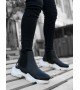 BA0444 Bağcıksız Rahat Yüksek Taban Siyah Beyaz Taban Erkek Spor Yarım Bilek Bot BA0444 Bağcıksız Rahat Yüksek Taban Siyah Beyaz Taban Erkek Spor Yarım Bilek Bot