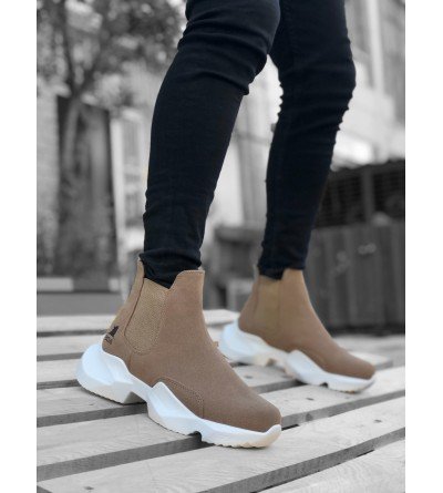 BA0444 Bağcıksız Rahat Yüksek Taban Vizon Erkek Spor Yarım Bilek Bot BA0444 Bağcıksız Rahat Yüksek Taban Vizon Erkek Spor Yarım Bilek Bot