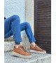 BA0505 Çengel Bağcıklı Taba Renk Yüksek Tabanlı Günlük Ayakkabı BA0505 Çengel Bağcıklı Taba Renk Yüksek Tabanlı Günlük Ayakkabı