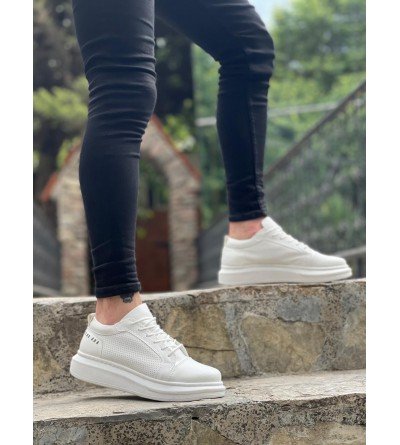 BA0548 BOA Kalın Yüksek Taban Beyaz Bağcıklı Spor Erkek Ayakkabı BA0548 BOA Kalın Yüksek Taban Beyaz Bağcıklı Spor Erkek Ayakkabı