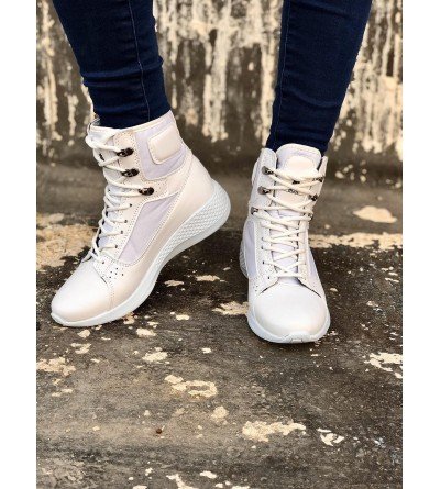 BA0600 Bağcıklı Beyaz Boksör Unisex Spor Postal Bot BA0600 Bağcıklı Beyaz Boksör Unisex Spor Postal Bot