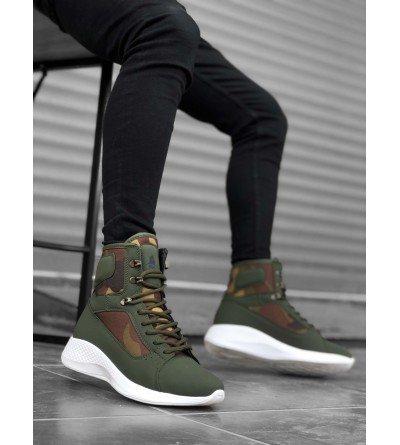 BA0600 Bağcıklı Haki Kamuflaj Kısa Boksör Unisex Spor Postal Bot BA0600 Bağcıklı Haki Kamuflaj Kısa Boksör Unisex Spor Postal Bot