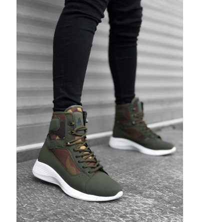 BA0600 Bağcıklı Haki Kamuflaj Kısa Boksör Unisex Spor Postal Bot BA0600 Bağcıklı Haki Kamuflaj Kısa Boksör Unisex Spor Postal Bot