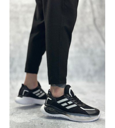 BA0650 Tarz Sneakers Yüksek Taban Siyah Beyaz Spor Ayakkabısı BA0650 Tarz Sneakers Yüksek Taban Siyah Beyaz Spor Ayakkabısı