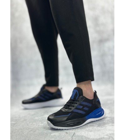 BA0650 Tarz Sneakers Yüksek Taban Siyah Mavi Spor Ayakkabısı BA0650 Tarz Sneakers Yüksek Taban Siyah Mavi Spor Ayakkabısı