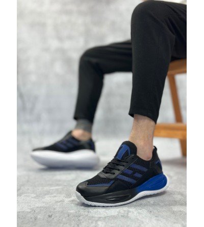 BA0650 Tarz Sneakers Yüksek Taban Siyah Mavi Spor Ayakkabısı BA0650 Tarz Sneakers Yüksek Taban Siyah Mavi Spor Ayakkabısı