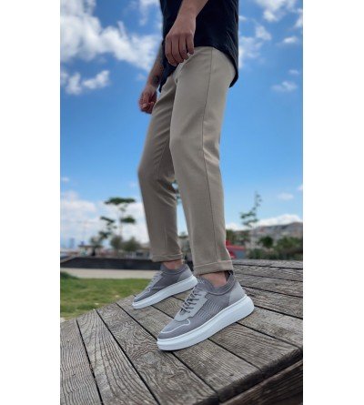 BA0812 Özel Örme Triko Tarz Gri Renk Spor Ayakkabı BA0812 Özel Örme Triko Tarz Gri Renk Spor Ayakkabı