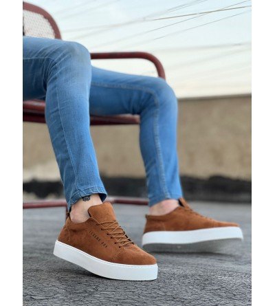 BA0104 Bağcıklı Taba Süet Beyaz Taban Spor Klasik Erkek Ayakkabı BA0104 Bağcıklı Taba Süet Beyaz Taban Spor Klasik Erkek Ayakkabı