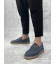BA0358 BOA Doğal Deri Tozu Bağcıklı Kauçuk El Yapımı Espadril Taban Mavi Renk Erkek Ayakkabı BA0358 BOA Doğal Deri Tozu Bağcıklı Kauçuk El Yapımı Espadril Taban Mavi Renk Erkek Ayakkabı