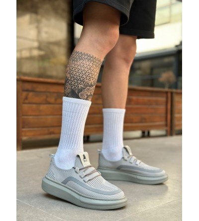 BA0375 Özel Örme Triko Tarz Gri Renk Spor Ayakkabı BA0375 Özel Örme Triko Tarz Gri Renk Spor Ayakkabı