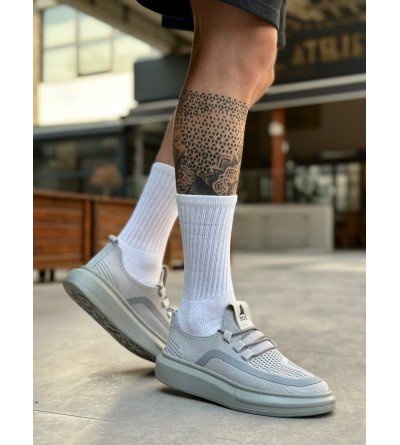 BA0375 Özel Örme Triko Tarz Gri Renk Spor Ayakkabı BA0375 Özel Örme Triko Tarz Gri Renk Spor Ayakkabı