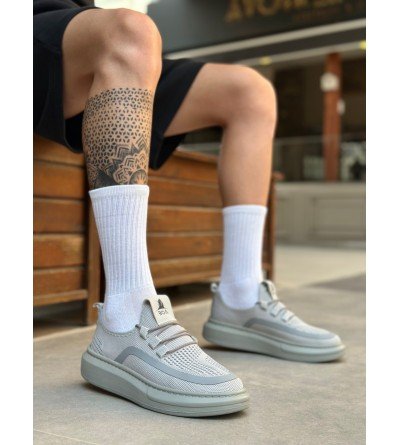 BA0375 Özel Örme Triko Tarz Gri Renk Spor Ayakkabı BA0375 Özel Örme Triko Tarz Gri Renk Spor Ayakkabı