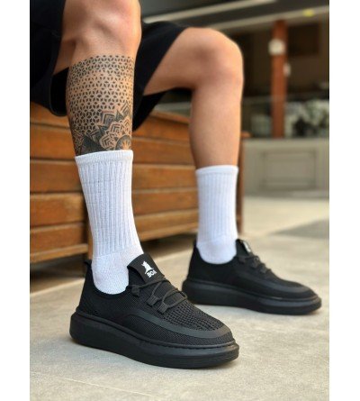 BA0375 Özel Örme Triko Tarz Siyah Renk Siyah Taban Spor Ayakkabı BA0375 Özel Örme Triko Tarz Siyah Renk Siyah Taban Spor Ayakkabı