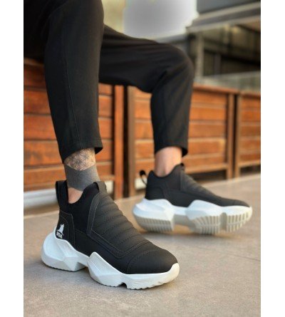 BA0401 Bağcıksız Rahat Yüksek Taban Siyah Erkek Spor Yarım Bilek Bot BA0401 Bağcıksız Rahat Yüksek Taban Siyah Erkek Spor Yarım Bilek Bot