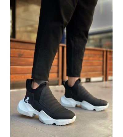 BA0401 Bağcıksız Rahat Yüksek Taban Siyah Erkek Spor Yarım Bilek Bot BA0401 Bağcıksız Rahat Yüksek Taban Siyah Erkek Spor Yarım Bilek Bot