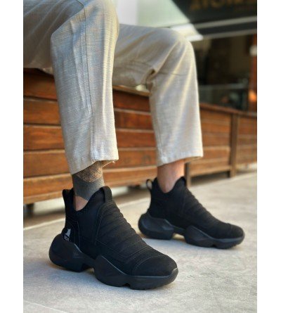 BA0401 Bağcıksız Rahat Yüksek Siyah Taban Siyah Süet Erkek Spor Yarım Bilek Bot BA0401 Bağcıksız Rahat Yüksek Siyah Taban Siyah Süet Erkek Spor Yarım Bilek Bot