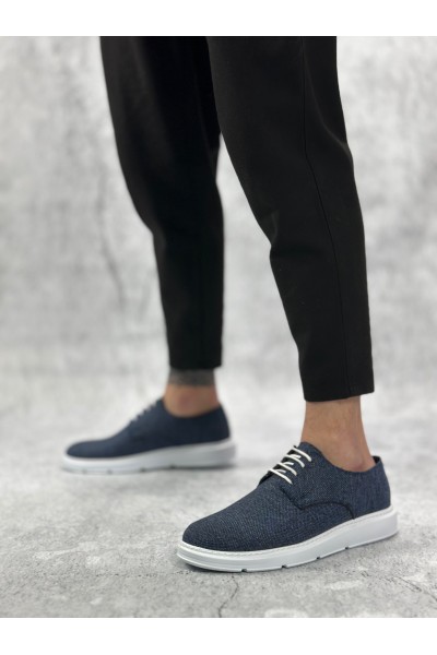 BA0003 Bağcıklı Klasik Spor Keten Lacivert  Beyaz Taban Casual Erkek Ayakkabı BA0003 Bağcıklı Klasik Spor Keten Lacivert  Beyaz Taban Casual Erkek Ayakkabı