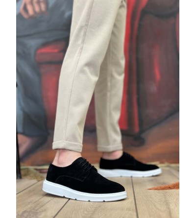 BA0003 Bağcıklı Klasik Spor Süet Siyah Beyaz Yüksek Taban Casual Erkek Ayakkabı BA0003 Bağcıklı Klasik Spor Süet Siyah Beyaz Yüksek Taban Casual Erkek Ayakkabı