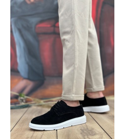 BA0003 Bağcıklı Klasik Spor Süet Siyah Beyaz Yüksek Taban Casual Erkek Ayakkabı BA0003 Bağcıklı Klasik Spor Süet Siyah Beyaz Yüksek Taban Casual Erkek Ayakkabı