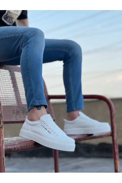BA0104 Bağcıklı Beyaz Cilt Deri Spor Klasik Erkek Ayakkabı BA0104 Bağcıklı Beyaz Cilt Deri Spor Klasik Erkek Ayakkabı