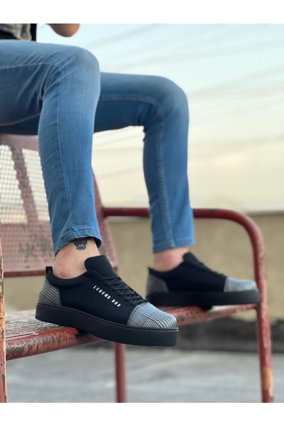 BA0104 Bağcıklı Siyah Ekose Süet Siyah Taban Spor Klasik Erkek Ayakkabı BA0104 Bağcıklı Siyah Ekose Süet Siyah Taban Spor Klasik Erkek Ayakkabı