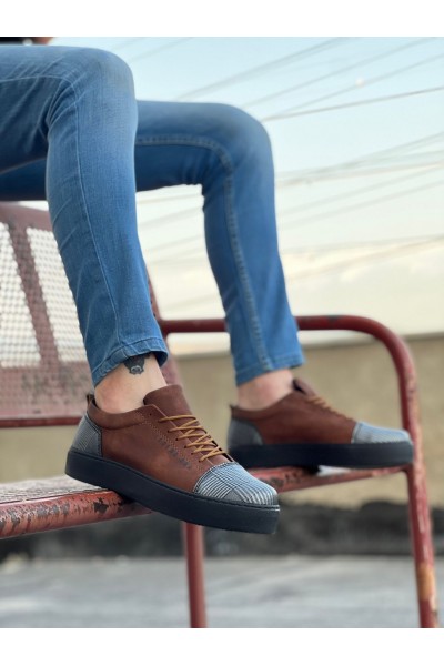 BA0104 Bağcıklı Taba Ekose Süet Siyah Taban Spor Klasik Erkek Ayakkabı BA0104 Bağcıklı Taba Ekose Süet Siyah Taban Spor Klasik Erkek Ayakkabı