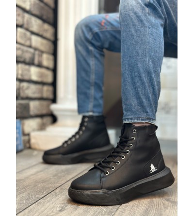 BA0155 Bağcıklı Erkek Yüksek Taban Siyah Spor Bot BA0155 Bağcıklı Erkek Yüksek Taban Siyah Spor Bot