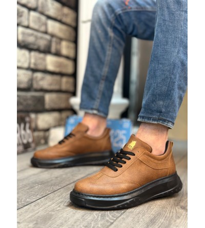 BA0327 BOA Taba Siyah Kalın Yüksek Taban Bağcıklı Spor Erkek Ayakkabı BA0327 BOA Taba Siyah Kalın Yüksek Taban Bağcıklı Spor Erkek Ayakkabı