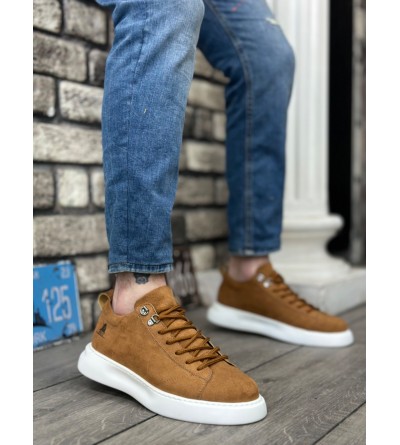 BA0331 Bağcıklı Erkek Yüksek Taban Taba Süet Beyaz Taban Spor Ayakkabı BA0331 Bağcıklı Erkek Yüksek Taban Taba Süet Beyaz Taban Spor Ayakkabı