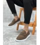 BA0355 Bağcıksız Keten Kahverengi Klasik Corcik Erkek Ayakkabı