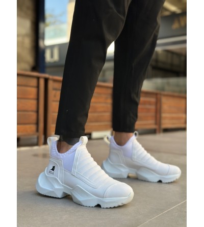 BA0401 Bağcıksız Rahat Kalın Taban Beyaz Erkek Spor Yarım Bilek Bot BA0401 Bağcıksız Rahat Kalın Taban Beyaz Erkek Spor Yarım Bilek Bot