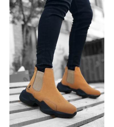 BA0444 Bağcıksız Rahat Yüksek Taban Camel Erkek Spor Yarım Bilek Bot BA0444 Bağcıksız Rahat Yüksek Taban Camel Erkek Spor Yarım Bilek Bot