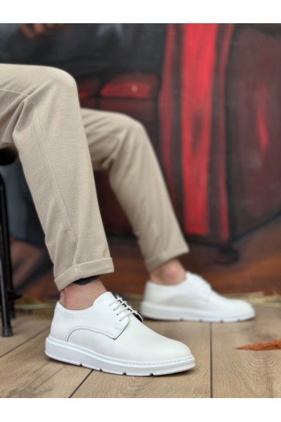 BA0003 Bağcıklı Klasik Beyaz Kalın Taban Casual Erkek Ayakkabı BA0003 Bağcıklı Klasik Beyaz Kalın Taban Casual Erkek Ayakkabı