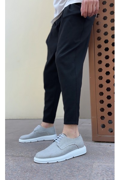 BA0003 Bağcıklı Klasik Spor Gri Renk Keten Yüksek Taban Casual Erkek Ayakkabı BA0003 Bağcıklı Klasik Spor Gri Renk Keten Yüksek Taban Casual Erkek Ayakkabı